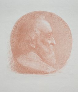 Självporträtt, medaljong nr 2 (11:e tavlan) av Alphonse Legros