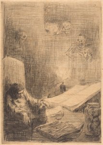 Sovande lärd av Alphonse Legros