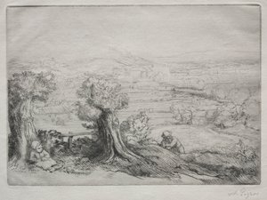 Minne av en dal i Bourgogne. av Alphonse Legros