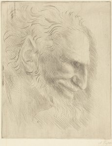 Studie till en mans huvud av Alphonse Legros