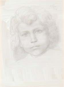 Studie av Cupid Head of a Girl, 1904. av Alphonse Legros