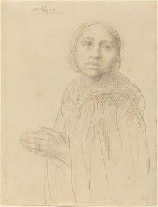 Studie av kvinna som ber. av Alphonse Legros
