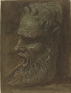 Studie av en mask. av Alphonse Legros