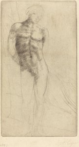 Studie av en naken figur Etude de figur nue. av Alphonse Legros