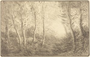 Soluppgång, skogarna i Clamard av Alphonse Legros
