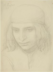 Huvud av en ung flicka av Alphonse Legros