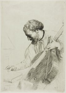 Kontrabasspelaren av Alphonse Legros