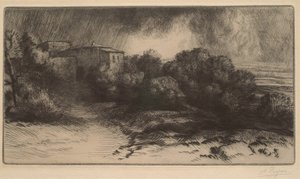 Gården vid Brieux (åskeffekt) av Alphonse Legros