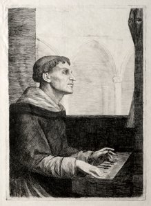 Munken vid orgeln. av Alphonse Legros