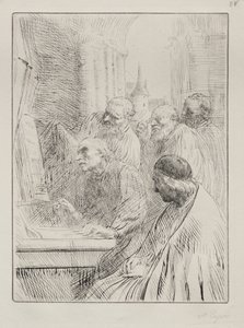 Munkarna i kyrkan av Alphonse Legros