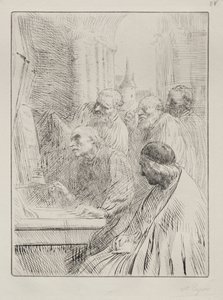 Munkarna i kyrkan. av Alphonse Legros