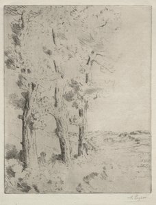Läsaren: Föreläsningen under träden, ca. 1882. av Alphonse Legros
