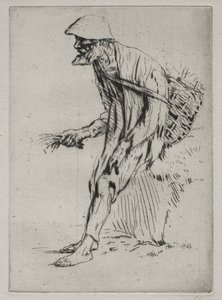 Den röda pimpernelförsäljaren. av Alphonse Legros