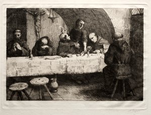Matsalen, c. 1862. av Alphonse Legros