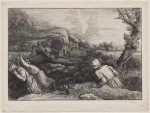 The Village in Flames av Alphonse Legros