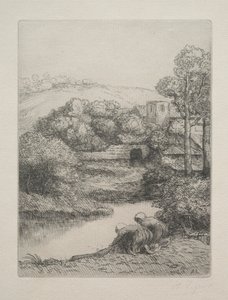 The Wash House Le Lavoir, Dite Les Laveuses. av Alphonse Legros