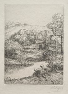 The Washing Place, kallad The Washerwomen (Le Lavoir, Dite "Les Laveuses") av Alphonse Legros