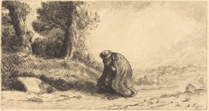 Vagabond på väg genom en gränd av Alphonse Legros