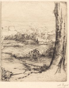 Utsikt över vass (Coin de roseau) av Alphonse Legros