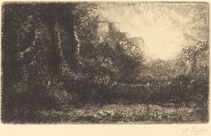 Utsikt över ett slott (Chateau de Poillet) av Alphonse Legros
