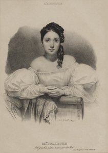 Porträtt av Mademoiselle Juliette Drouet. av Alphonse Leon Noel
