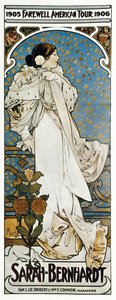 サラ・ベルナールのFarewell American Tourswedishのポスター av Alphonse Marie Mucha