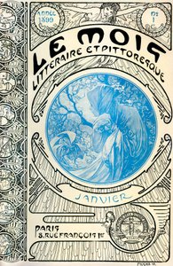 Tidningens omslag (månadsmagasin) Den litterära och pittoreska månaden av Alphonse Mucha (1860-1939): Januari 1899 - Maison de la Bonne Presse - av Alphonse Mucha