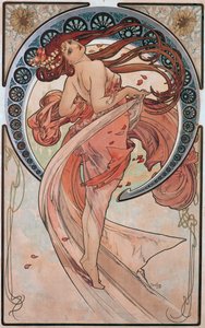 Dans (ros) av Alphonse Mucha