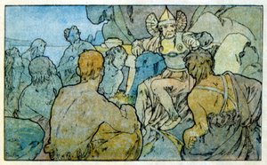 Illustration av Alphonse Mucha från "Clio" ett verk av den franske författaren Anatole France. 1900. Mucha (1860 – 1939). var en tjeckisk jugendmålare av Alphonse Mucha