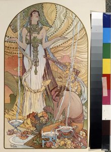 Illustration från Salambo (Salammbo) av Gustave Flaubert (1821-1880). Konstverk av Alfons Maria Mucha (Alphonse Marie Mucha