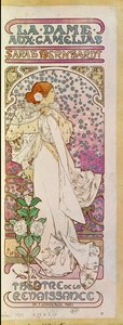 La Dame aux Camelias med skådespelerskan Sarah Bernhardt, Theatre de la Renaissance, Paris 1894 (affisch)