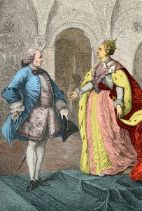 Intervju mellan Denis Diderot och kejsarinnan Katarina 2 av Alphonse Marie de Neuville