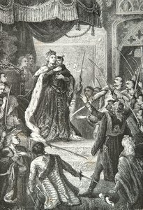 Maria Theresia av Österrike med den blivande Josef 2 framför de ungerska magnaterna av Alphonse Marie de Neuville