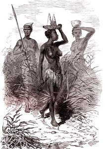 Infödda från Nuer-stammen, övre Nildalen av Alphonse Marie de Neuville