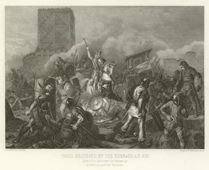 Paris belägrade av normanderna, 885 e.Kr av Alphonse Marie de Neuville