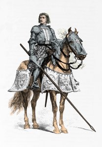 Porträtt av riddaren Bayard (Gravyr) av Alphonse Marie de Neuville
