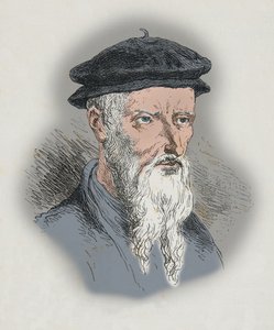 Porträtt av Guillaume Farel (gravyr) av Alphonse Marie de Neuville