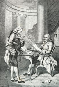 Turgot överlämnar sin avskedsansökan till Ludvig 16 av Alphonse Marie de Neuville