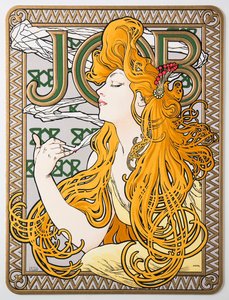 Reklamaffisch för silkespappret Job, 1897.