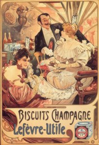 Champagne / Lefèvre-Utile cookies av Alphonse Mucha