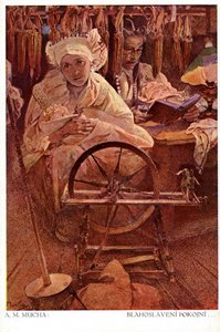 "Välsignade är de ödmjuka för de skall ärva jorden", 1906 av Alphonse Mucha
