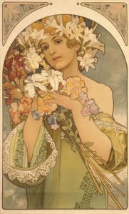 blomma av Alphonse Mucha