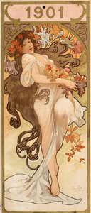 Kalender för år 1901, c1900. av Alphonse Mucha