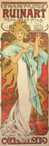 Champagne Ruinart far och son av Alphonse Mucha