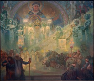 Heliga berget Athos av Alphonse Mucha