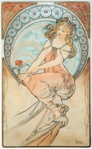 Målning av Alphonse Mucha
