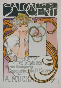 Affisch för A. Muchas-utställningen i Salon des Cent, 1897.