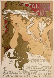 Affisch för den XX:e utställningen i Salon des Cent, Paris, Frankrike, 1896.