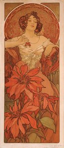 Ruby Från serien The gems av Alphonse Mucha