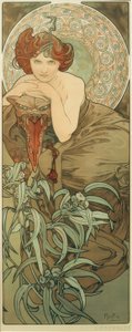 smaragd- av Alphonse Mucha